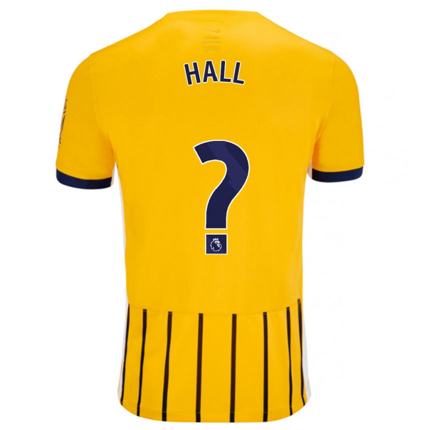 Niño Fútbol Camiseta Steven Hall #0 Dorado Azul Rayas 2ª Equipación 2024/25 Perú