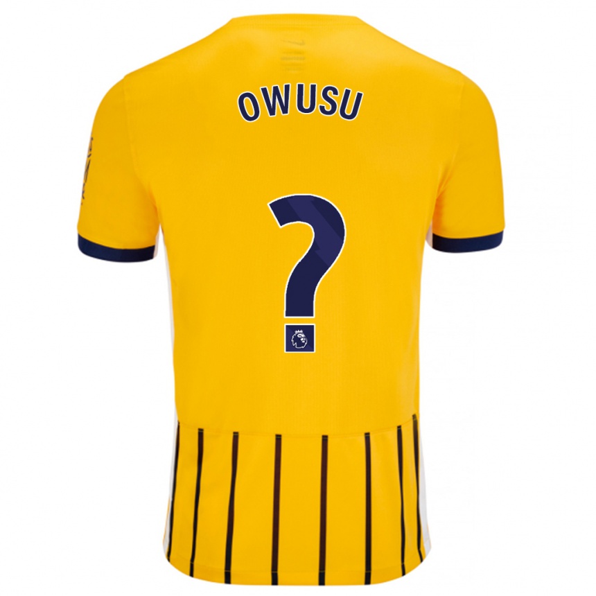 Niño Fútbol Camiseta Yussif Owusu #0 Dorado Azul Rayas 2ª Equipación 2024/25 Perú