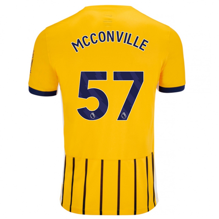 Niño Fútbol Camiseta Ruairi Mcconville #57 Dorado Azul Rayas 2ª Equipación 2024/25 Perú