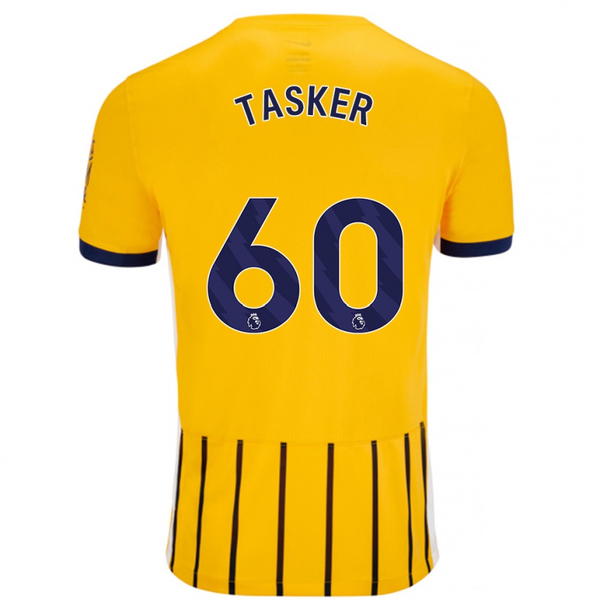 Niño Fútbol Camiseta Charlie Tasker #60 Dorado Azul Rayas 2ª Equipación 2024/25 Perú