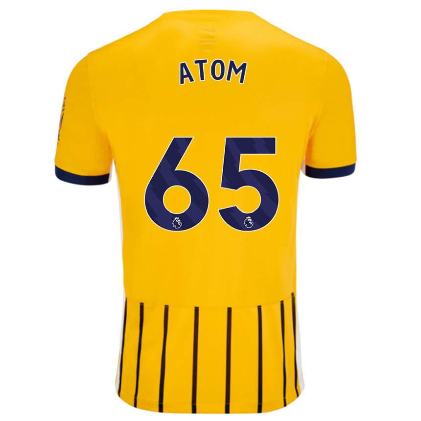 Niño Fútbol Camiseta Noel Atom #65 Dorado Azul Rayas 2ª Equipación 2024/25 Perú