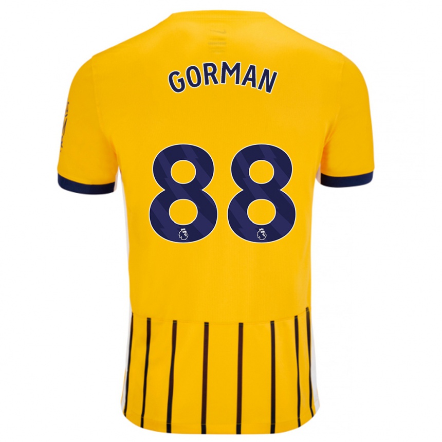 Niño Fútbol Camiseta Ronnie Gorman #88 Dorado Azul Rayas 2ª Equipación 2024/25 Perú