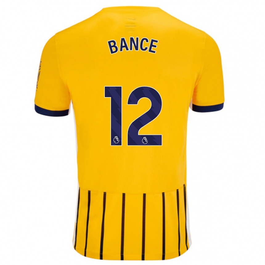 Niño Fútbol Camiseta Libby Bance #12 Dorado Azul Rayas 2ª Equipación 2024/25 Perú