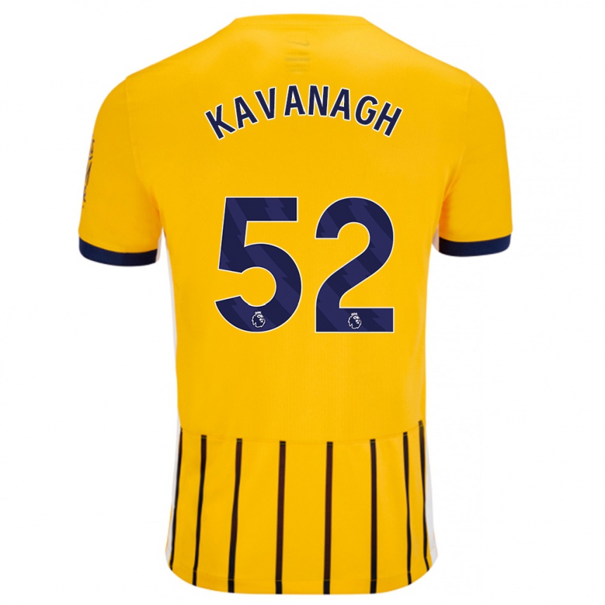 Niño Fútbol Camiseta Leigh Kavanagh #52 Dorado Azul Rayas 2ª Equipación 2024/25 Perú