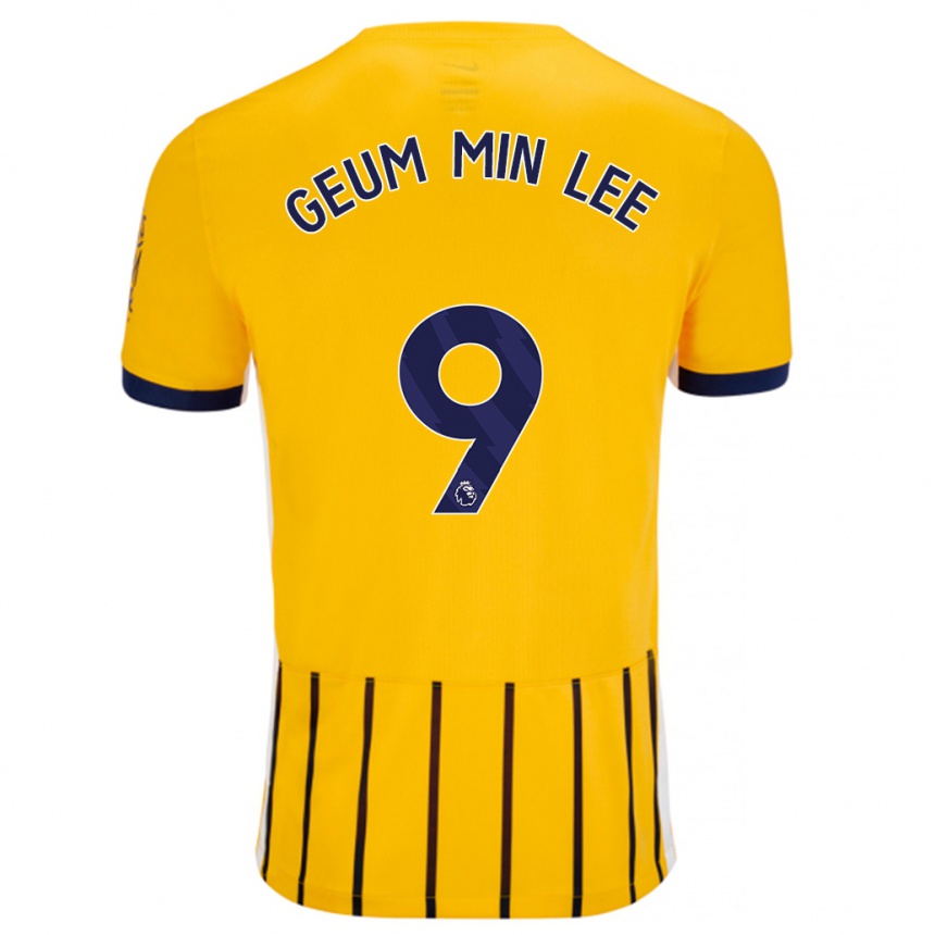 Niño Fútbol Camiseta Lee Geum-Min #9 Dorado Azul Rayas 2ª Equipación 2024/25 Perú