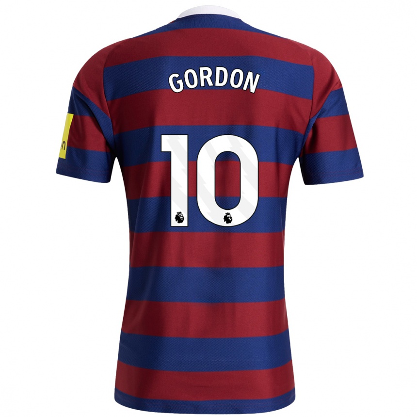 Niño Fútbol Camiseta Anthony Gordon #10 Burdeos Azul Marino 2ª Equipación 2024/25 Perú