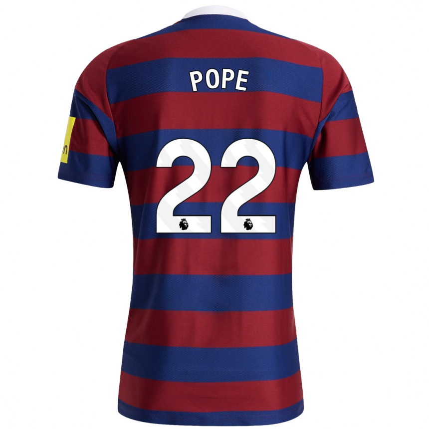 Niño Fútbol Camiseta Nick Pope #22 Burdeos Azul Marino 2ª Equipación 2024/25 Perú