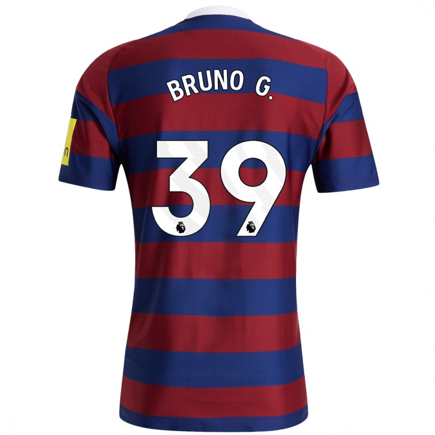 Niño Fútbol Camiseta Bruno Guimarães #39 Burdeos Azul Marino 2ª Equipación 2024/25 Perú