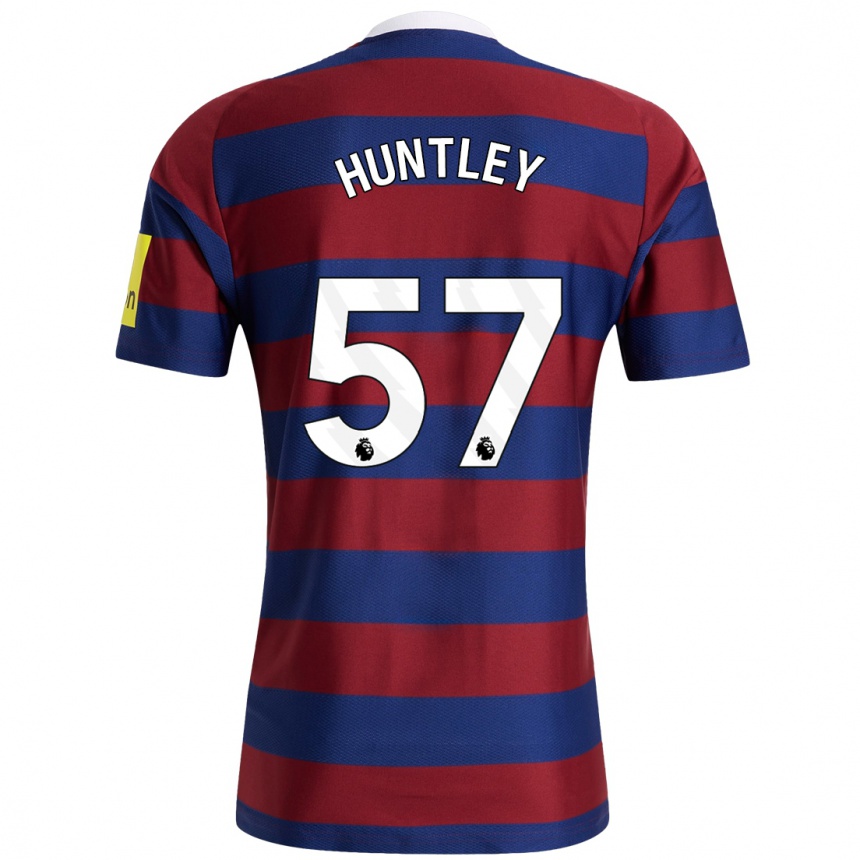 Niño Fútbol Camiseta James Huntley #57 Burdeos Azul Marino 2ª Equipación 2024/25 Perú