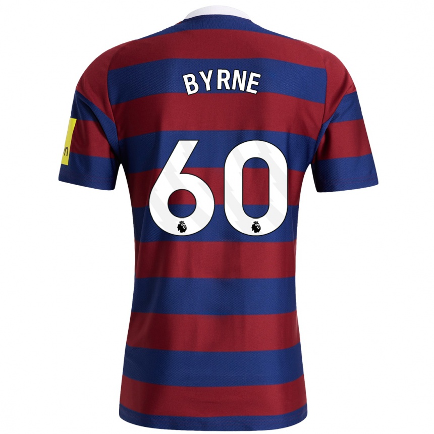 Niño Fútbol Camiseta Reece Byrne #60 Burdeos Azul Marino 2ª Equipación 2024/25 Perú