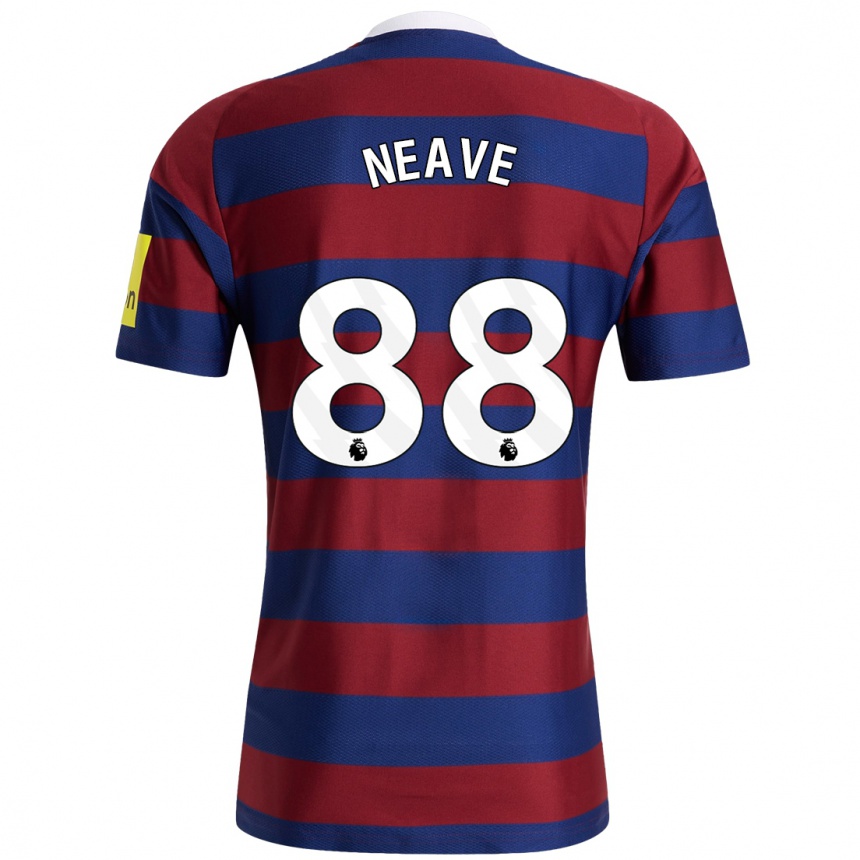 Niño Fútbol Camiseta Sean Neave #88 Burdeos Azul Marino 2ª Equipación 2024/25 Perú