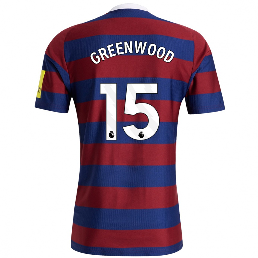 Niño Fútbol Camiseta Hannah Greenwood #15 Burdeos Azul Marino 2ª Equipación 2024/25 Perú