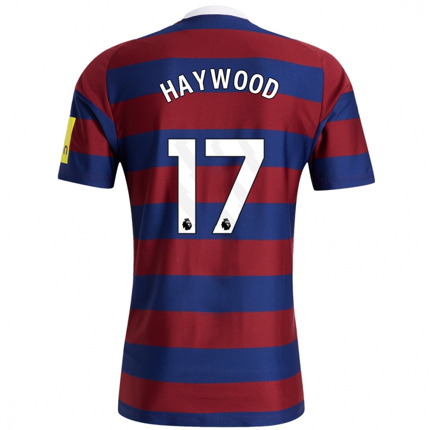 Niño Fútbol Camiseta Sophie Haywood #17 Burdeos Azul Marino 2ª Equipación 2024/25 Perú