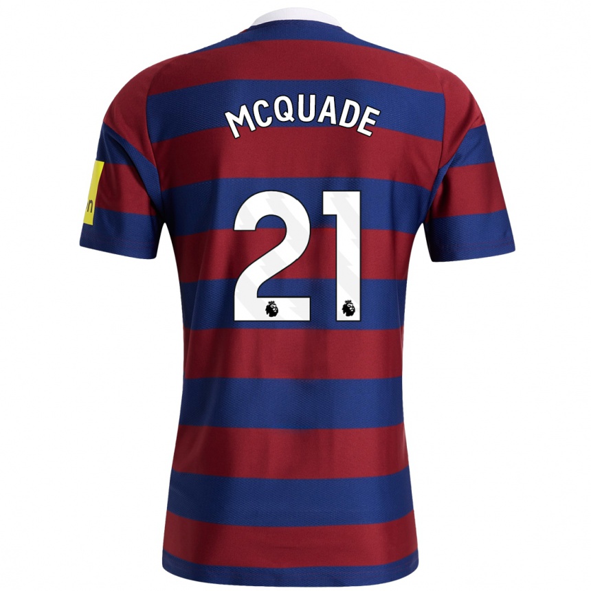 Niño Fútbol Camiseta Jasmine Mcquade #21 Burdeos Azul Marino 2ª Equipación 2024/25 Perú