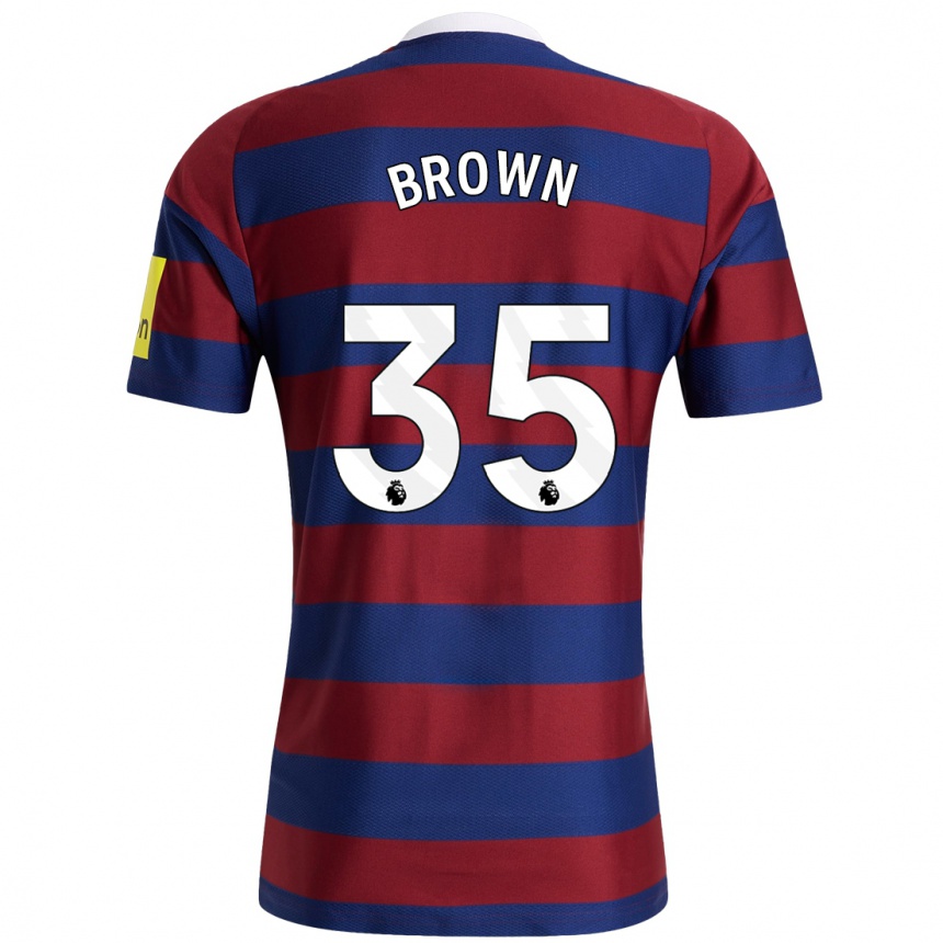 Niño Fútbol Camiseta Will Brown #35 Burdeos Azul Marino 2ª Equipación 2024/25 Perú