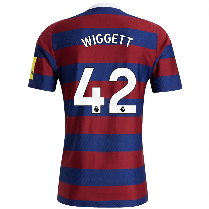 Niño Fútbol Camiseta Charlie Wiggett #42 Burdeos Azul Marino 2ª Equipación 2024/25 Perú