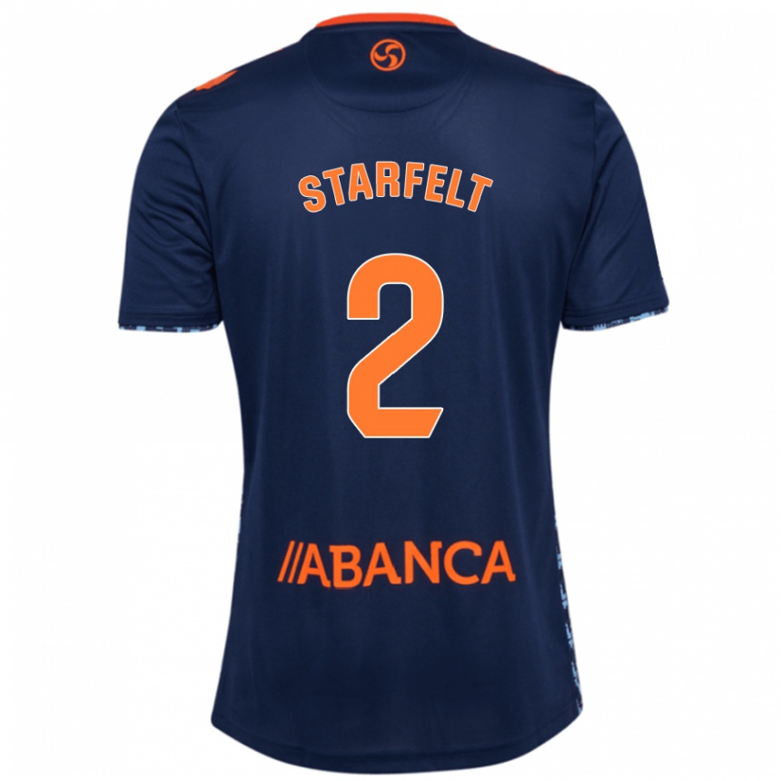 Niño Fútbol Camiseta Carl Starfelt #2 Azul Marino 2ª Equipación 2024/25 Perú