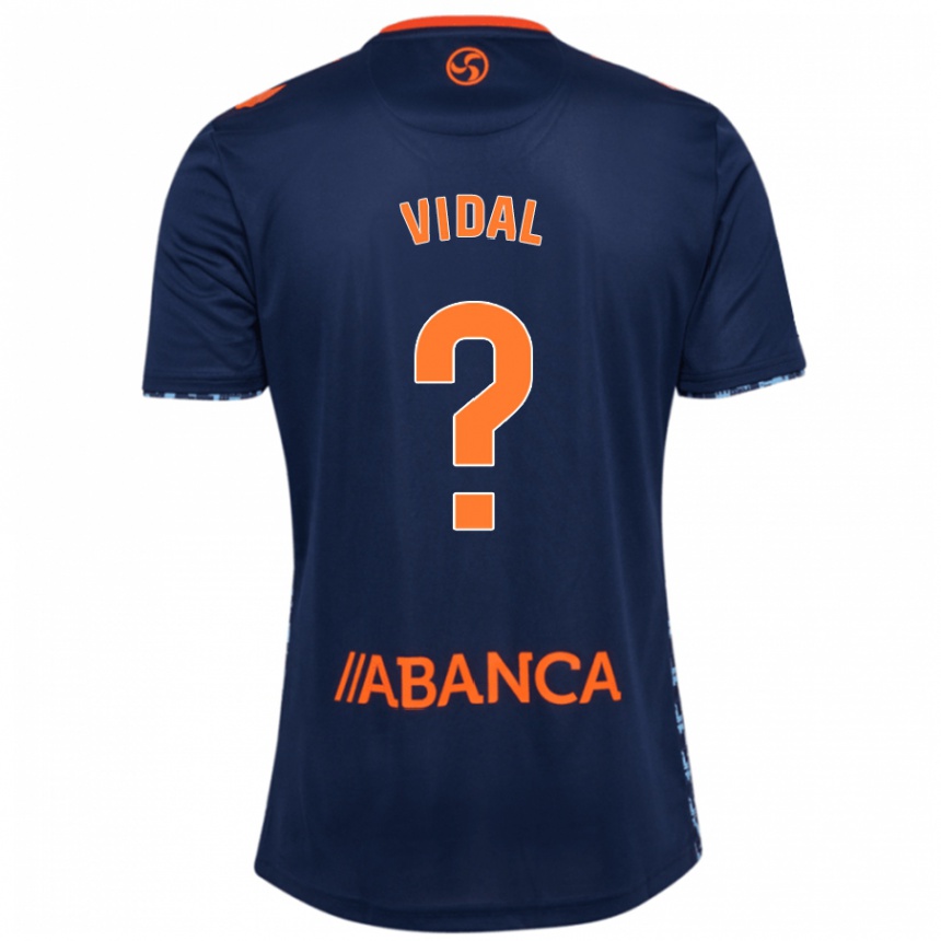 Niño Fútbol Camiseta Marc Vidal #0 Azul Marino 2ª Equipación 2024/25 Perú