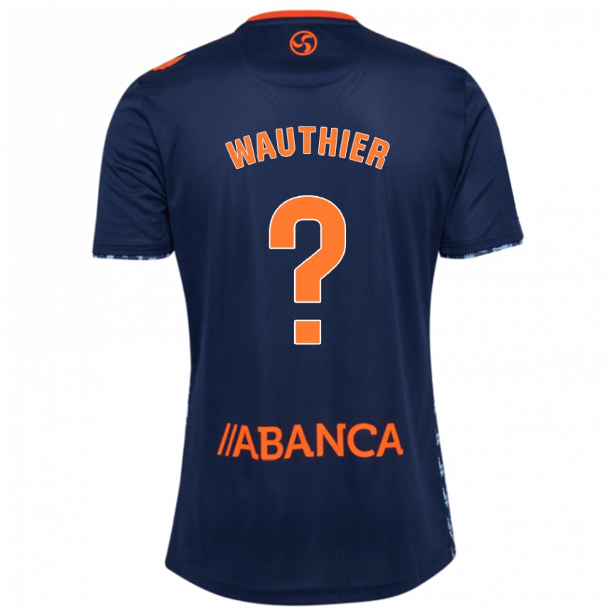 Niño Fútbol Camiseta Hugo Wauthier #0 Azul Marino 2ª Equipación 2024/25 Perú