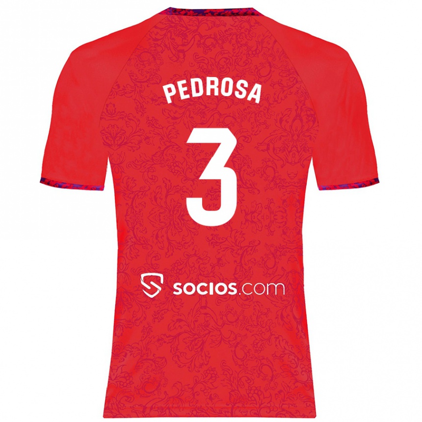 Niño Fútbol Camiseta Adrià Pedrosa #3 Rojo 2ª Equipación 2024/25 Perú