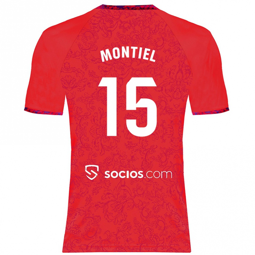 Niño Fútbol Camiseta Gonzalo Montiel #15 Rojo 2ª Equipación 2024/25 Perú