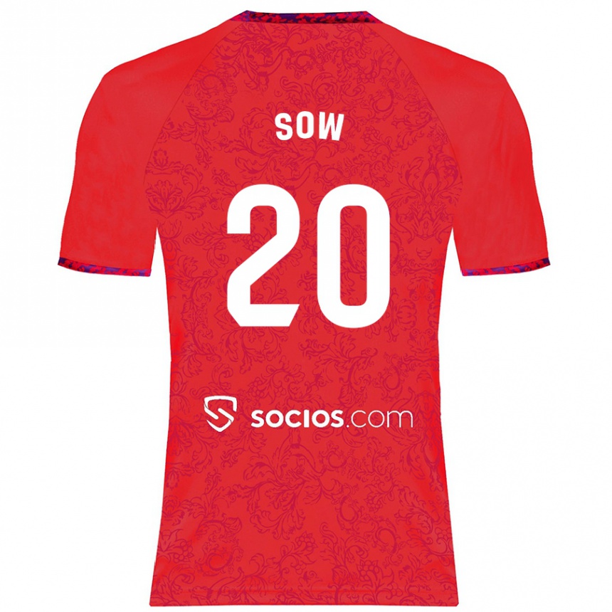 Niño Fútbol Camiseta Djibril Sow #20 Rojo 2ª Equipación 2024/25 Perú