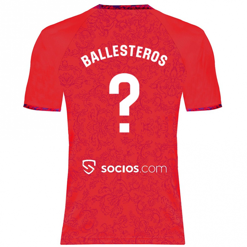 Niño Fútbol Camiseta Gonzalo Ballesteros #0 Rojo 2ª Equipación 2024/25 Perú