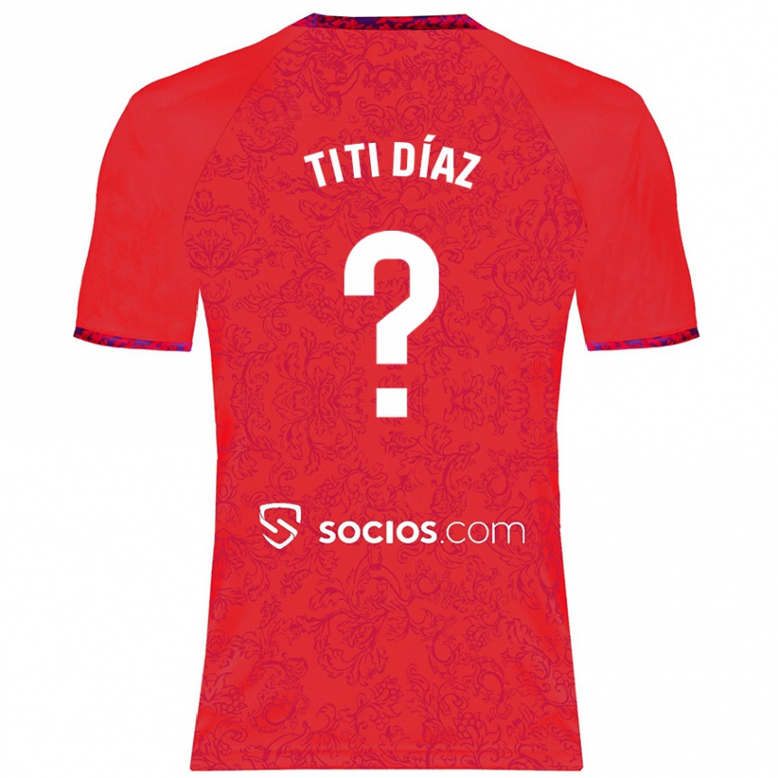 Niño Fútbol Camiseta Titi Díaz #0 Rojo 2ª Equipación 2024/25 Perú