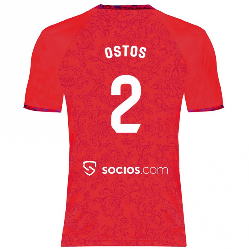 Niño Fútbol Camiseta Fran Ostos #2 Rojo 2ª Equipación 2024/25 Perú