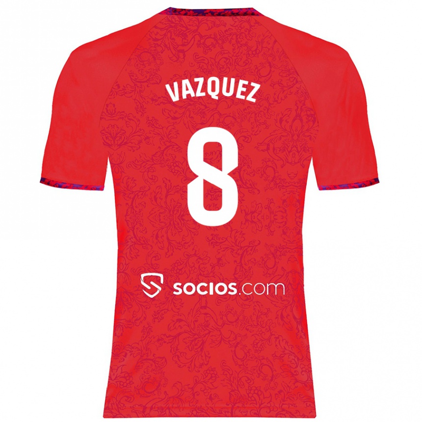 Niño Fútbol Camiseta Manolo Vázquez #8 Rojo 2ª Equipación 2024/25 Perú