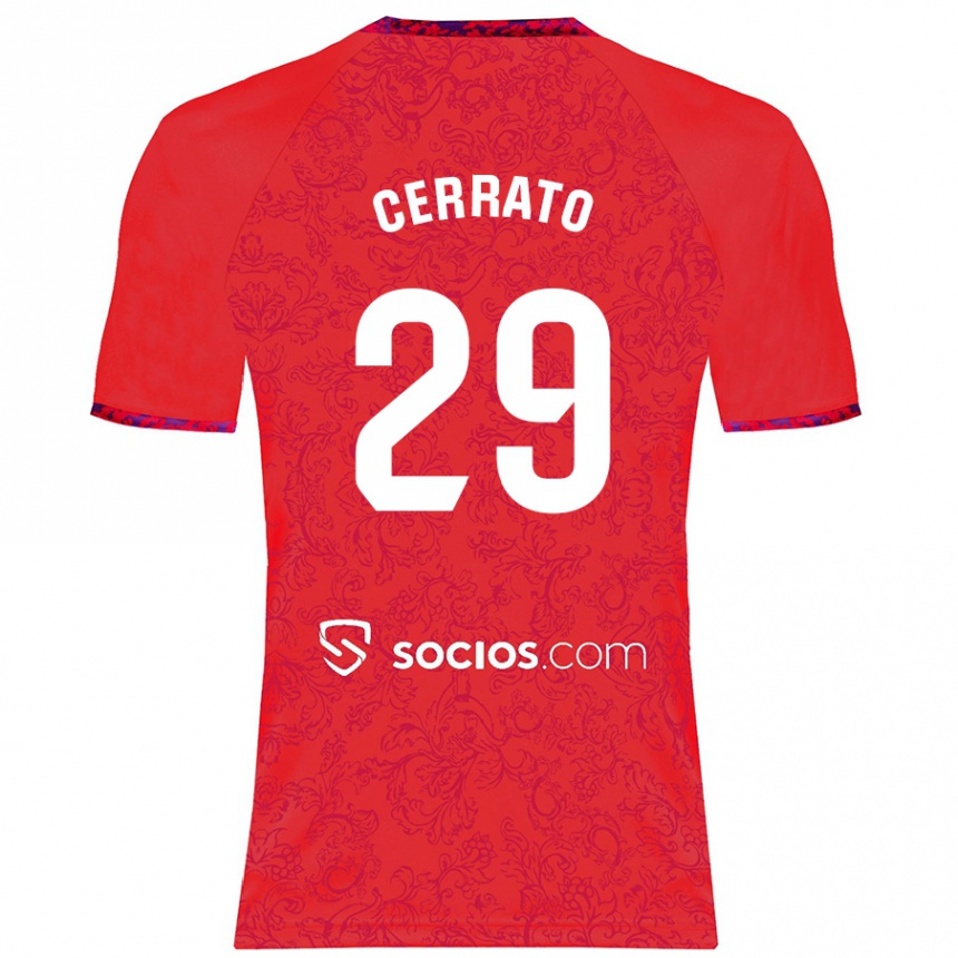 Niño Fútbol Camiseta Alba Cerrato Izquierdo #29 Rojo 2ª Equipación 2024/25 Perú