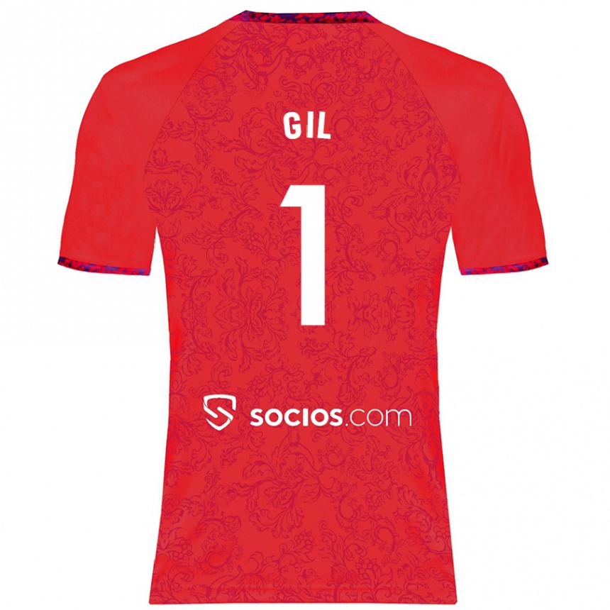 Niño Fútbol Camiseta David Gil #1 Rojo 2ª Equipación 2024/25 Perú