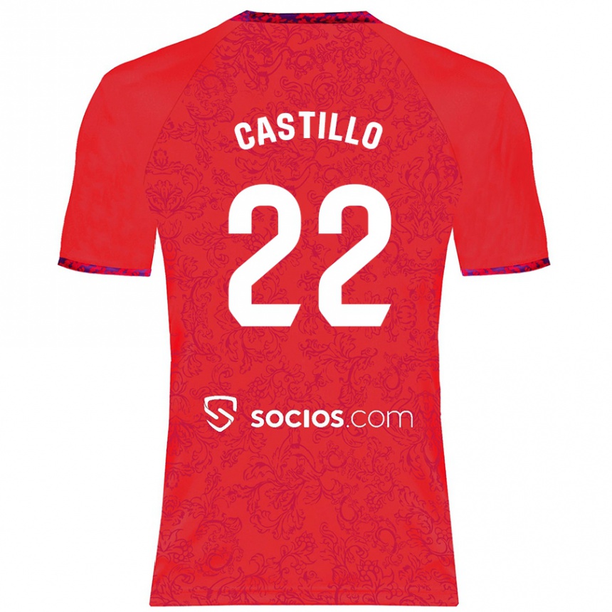 Niño Fútbol Camiseta José Castillo #22 Rojo 2ª Equipación 2024/25 Perú