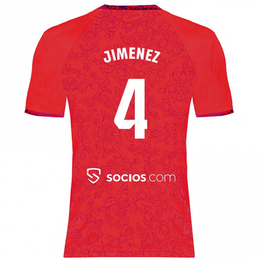 Niño Fútbol Camiseta Diego Jiménez #4 Rojo 2ª Equipación 2024/25 Perú