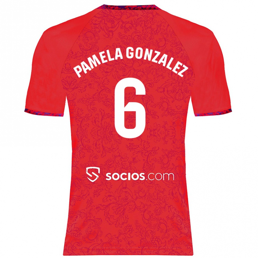 Niño Fútbol Camiseta Cinthia Pamela González Medina #6 Rojo 2ª Equipación 2024/25 Perú