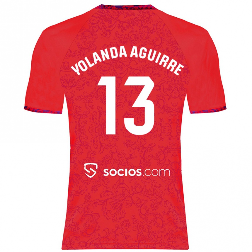 Niño Fútbol Camiseta Yolanda Aguirre Gutiérrez #13 Rojo 2ª Equipación 2024/25 Perú