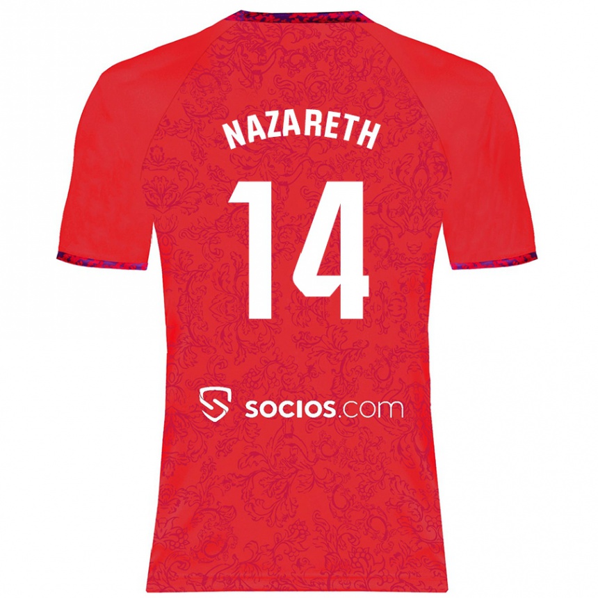 Niño Fútbol Camiseta Nazaret Martín #14 Rojo 2ª Equipación 2024/25 Perú