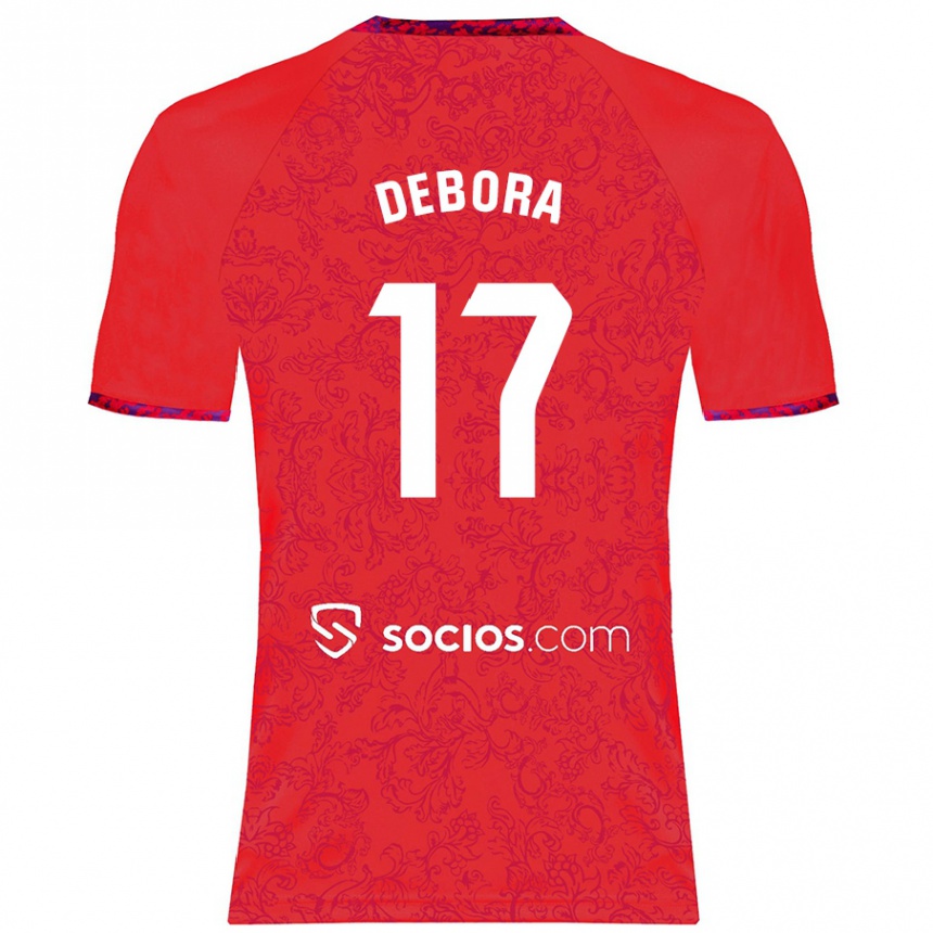 Niño Fútbol Camiseta Débora García Mateo #17 Rojo 2ª Equipación 2024/25 Perú