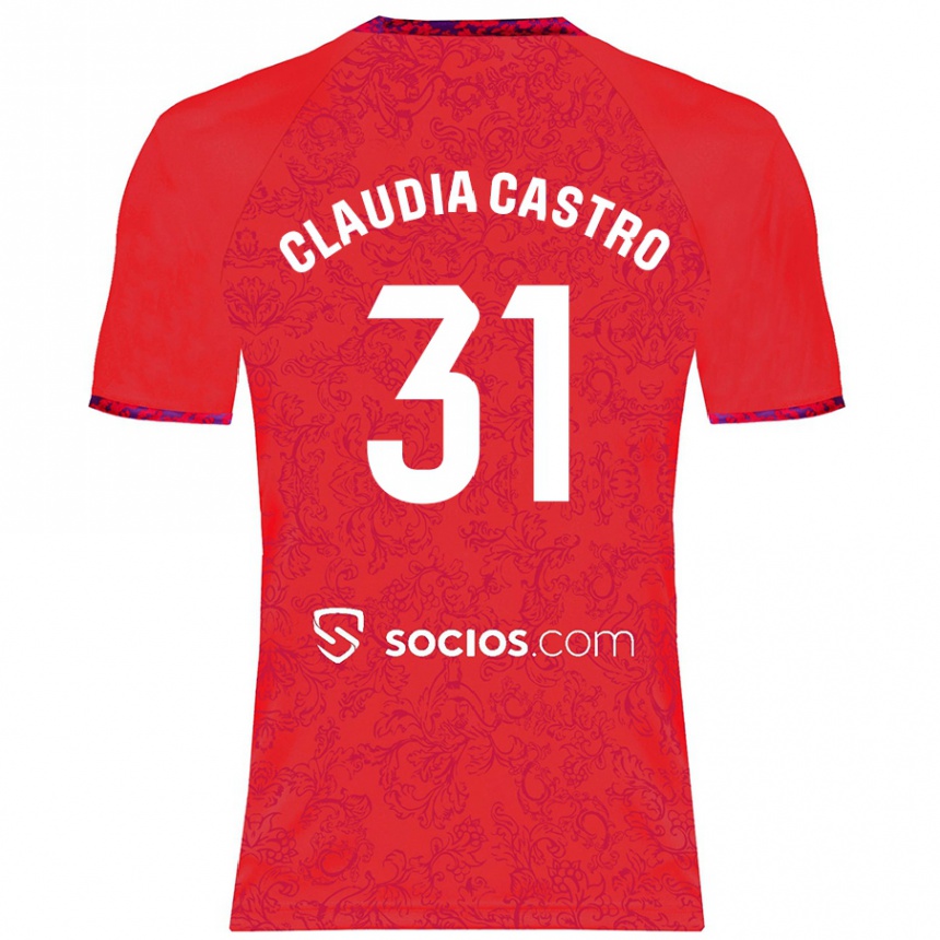 Niño Fútbol Camiseta Claudia Castro Romero #31 Rojo 2ª Equipación 2024/25 Perú