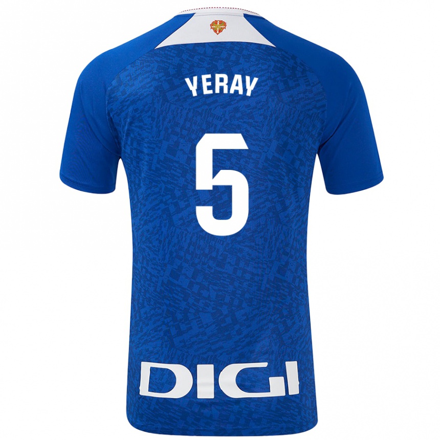 Niño Fútbol Camiseta Yeray Álvarez #5 Azul Real 2ª Equipación 2024/25 Perú