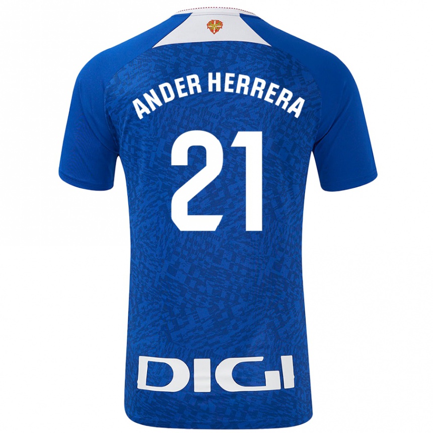 Niño Fútbol Camiseta Ander Herrera #21 Azul Real 2ª Equipación 2024/25 Perú