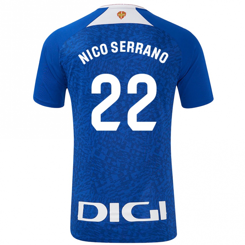 Niño Fútbol Camiseta Nico Serrano #22 Azul Real 2ª Equipación 2024/25 Perú