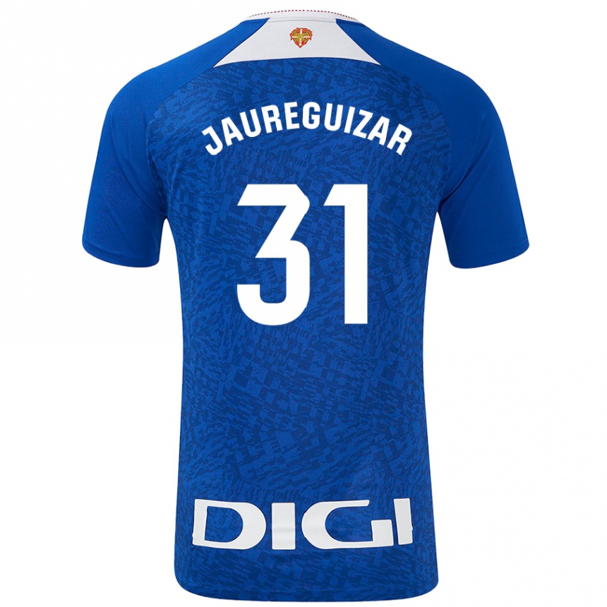 Niño Fútbol Camiseta Mikel Jauregizar #31 Azul Real 2ª Equipación 2024/25 Perú