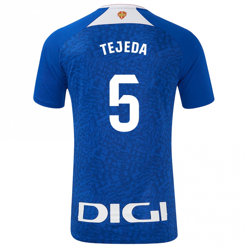 Niño Fútbol Camiseta Diego Tejeda #5 Azul Real 2ª Equipación 2024/25 Perú