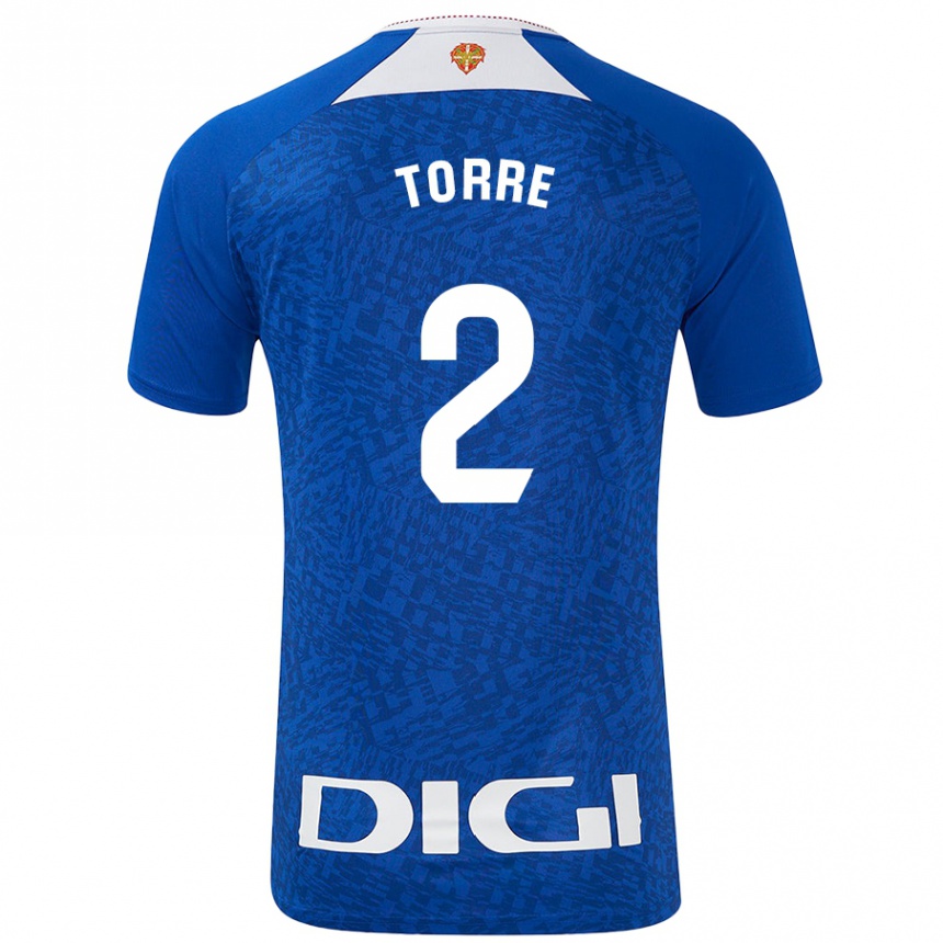 Niño Fútbol Camiseta Maddi Torre #2 Azul Real 2ª Equipación 2024/25 Perú