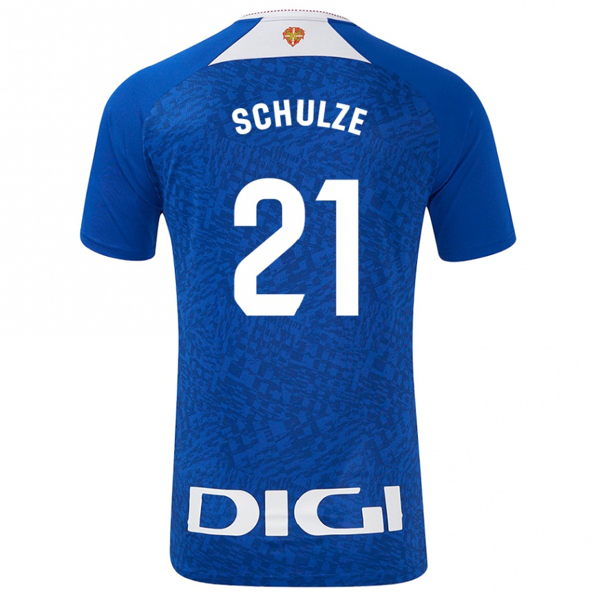 Niño Fútbol Camiseta Bibiane Schulze #21 Azul Real 2ª Equipación 2024/25 Perú