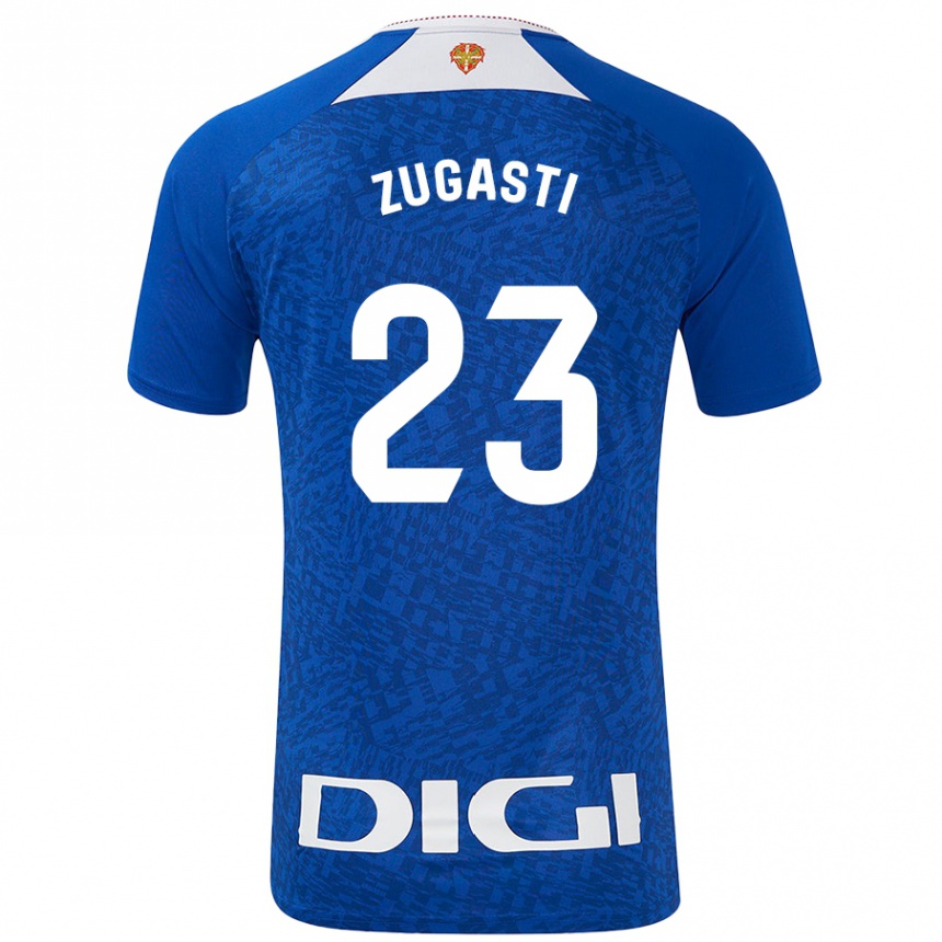 Niño Fútbol Camiseta Patricia Zugasti Oses #23 Azul Real 2ª Equipación 2024/25 Perú