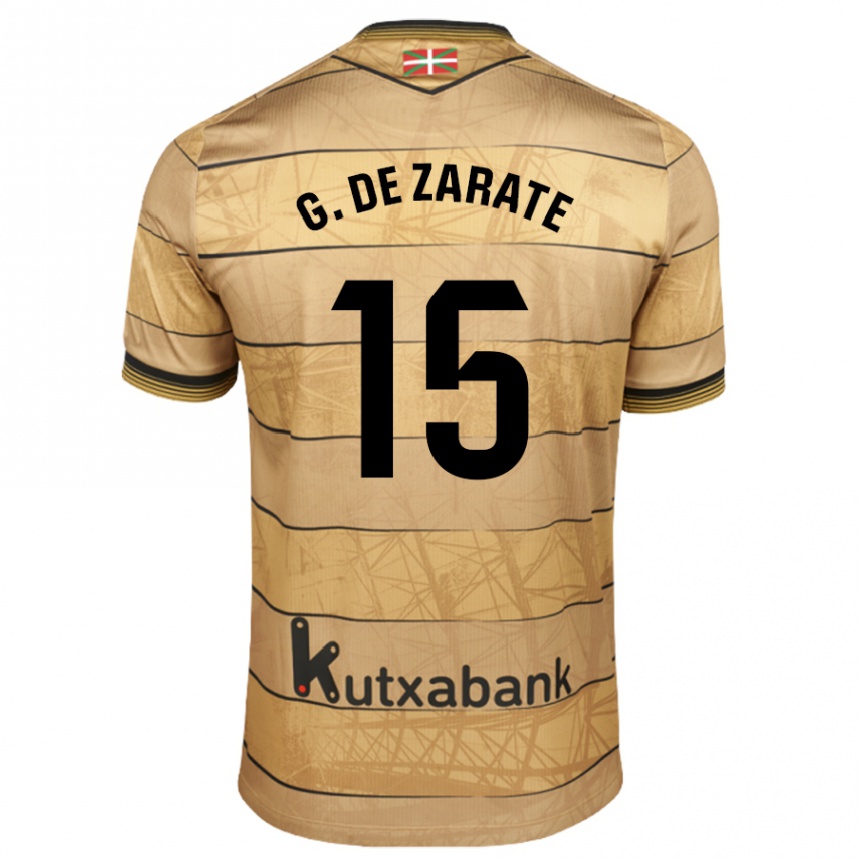 Niño Fútbol Camiseta Urko González De Zarate #15 Marrón 2ª Equipación 2024/25 Perú