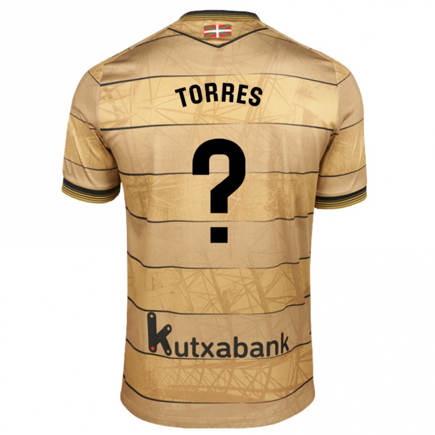 Niño Fútbol Camiseta Domenic Torres #0 Marrón 2ª Equipación 2024/25 Perú