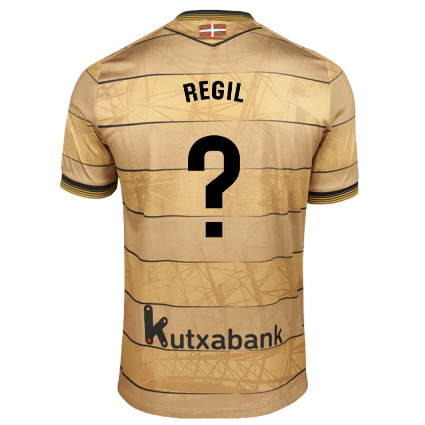 Niño Fútbol Camiseta Markel Regil #0 Marrón 2ª Equipación 2024/25 Perú